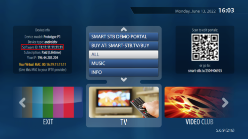 Application Smart STB pour abonnement SpiraleTV
