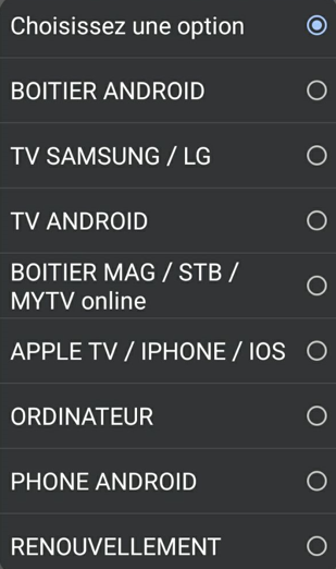 Choisir option smart tv, boitier iptv, smart iptv.