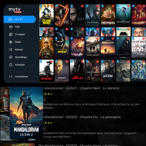 Interface IPTV en ligne My TV2